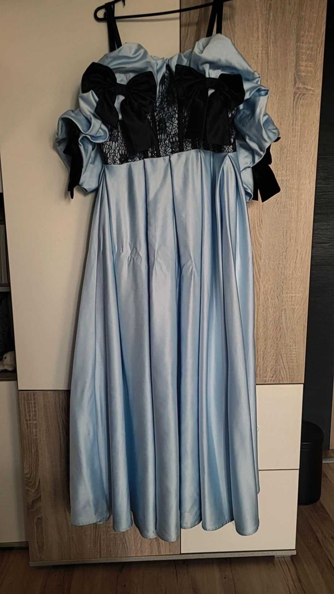 Sukienka, studniówka, balowa niebieska