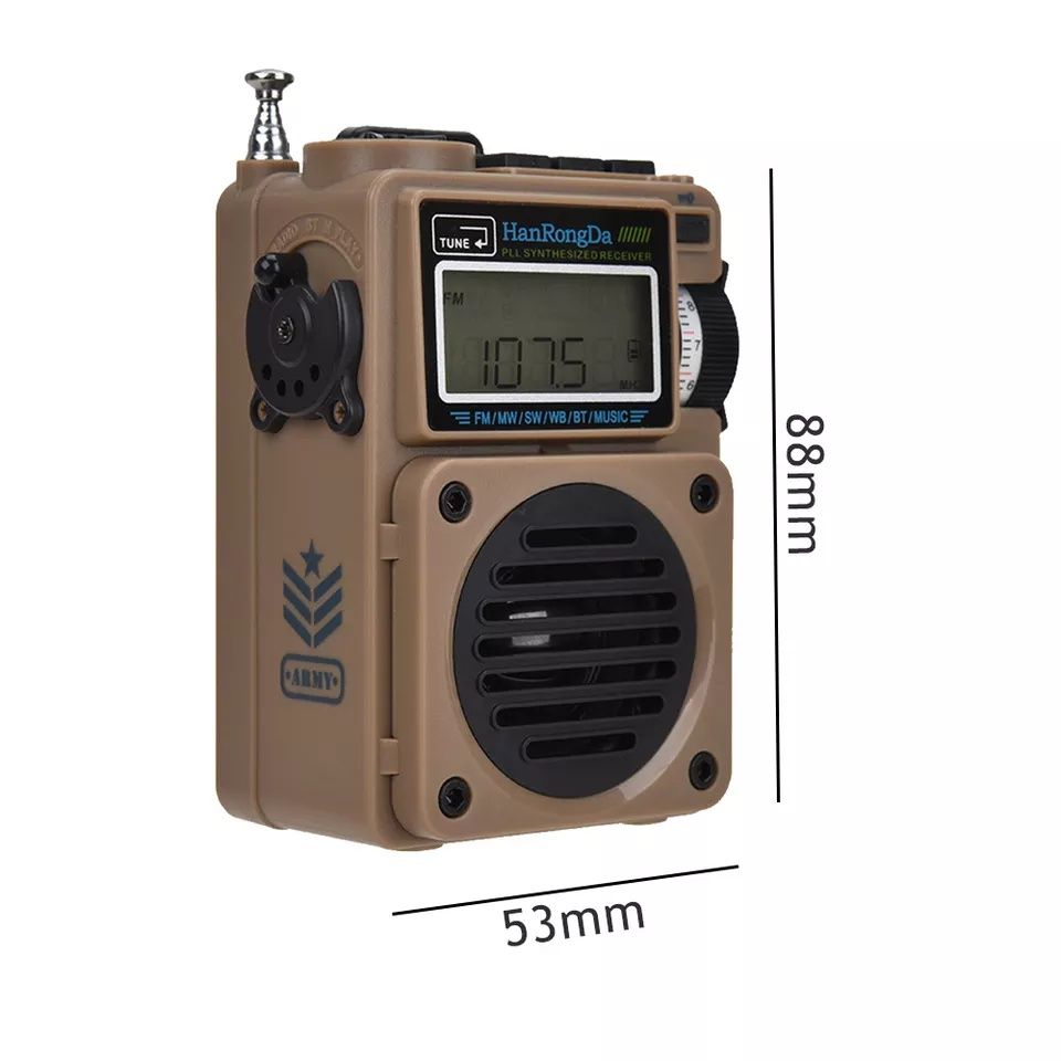 Радіоприймач HRD-701 700 FM,MW,SW Колонка Bluetooth Годинник Будильник
