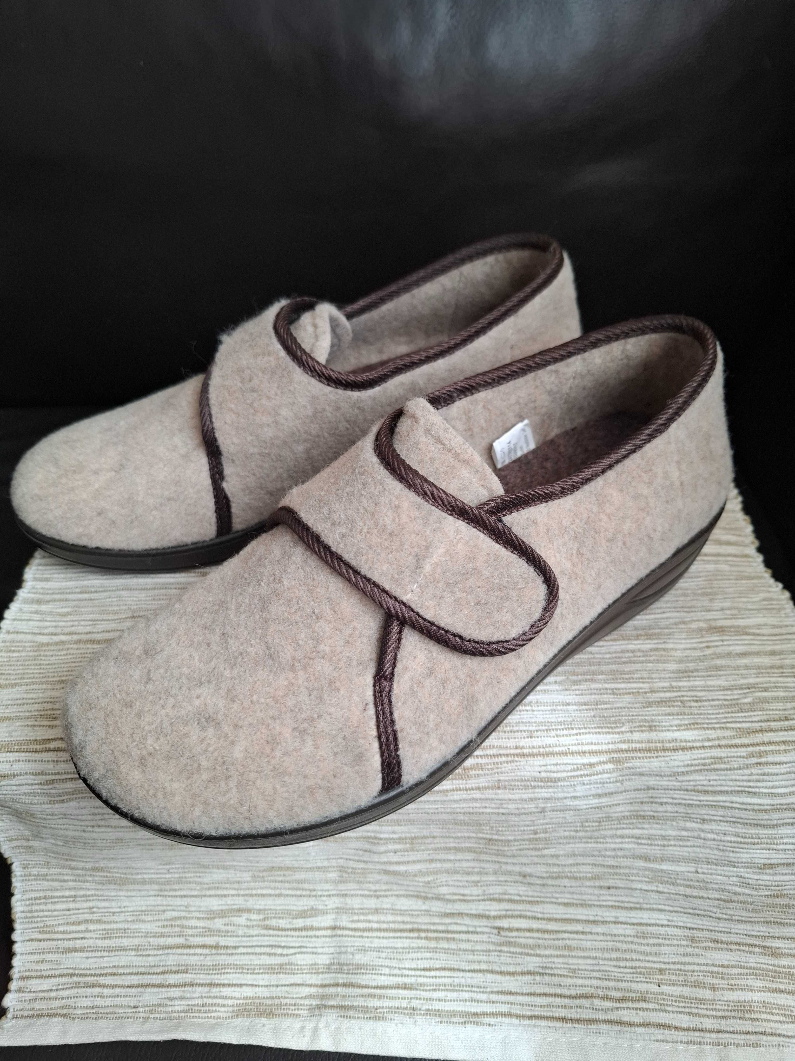 Buty beżowe na rzepy filcowe nowe UP2 fashion made in germany rozm. 39