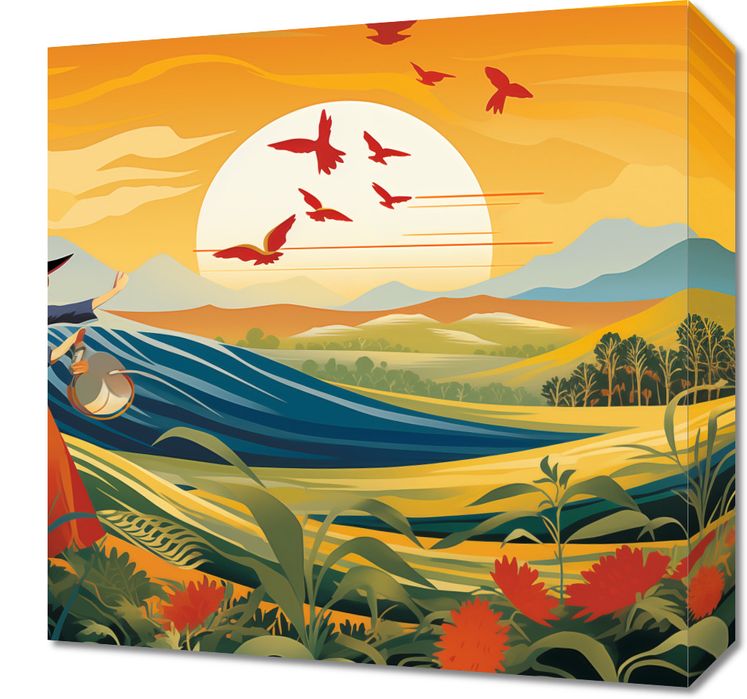 Obraz 40x40cm Prostota Życia Wiejskiego