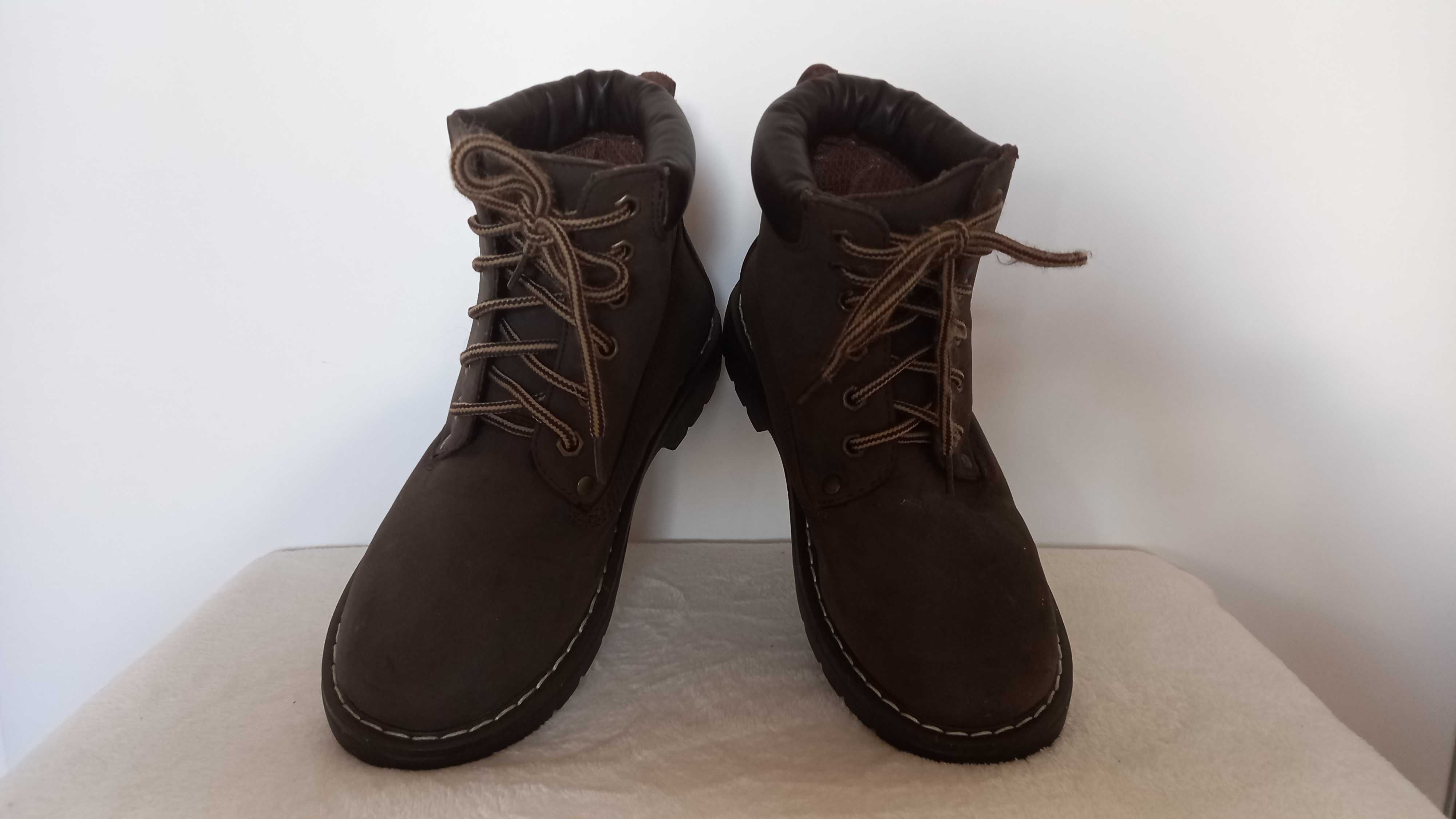 Brązowe buty za kostkę workery roz. 35,5 - 36