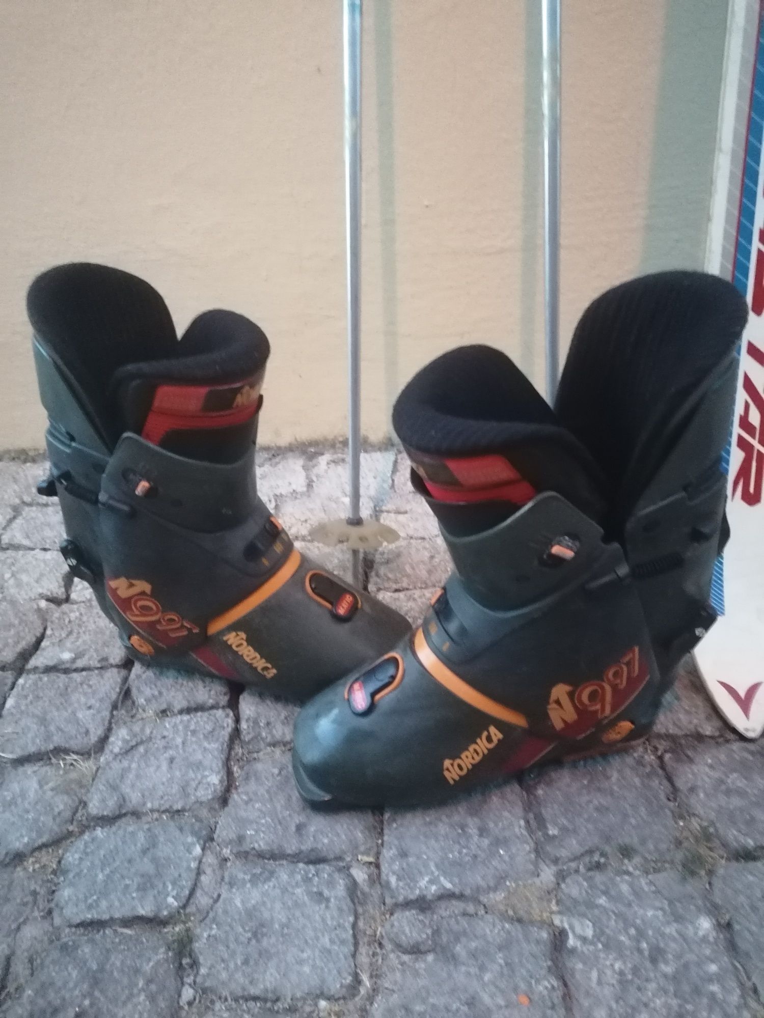 Skis botas stick para esquiar na neve