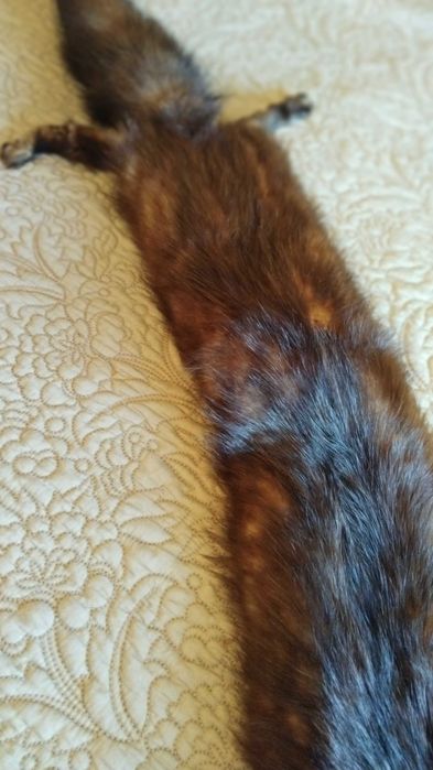 Estola echarpe gola pelo vison natural castanho