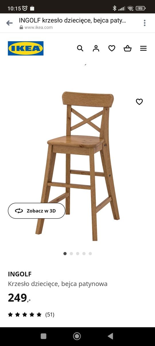 Krzesełko dziecięce INGOLF ikea