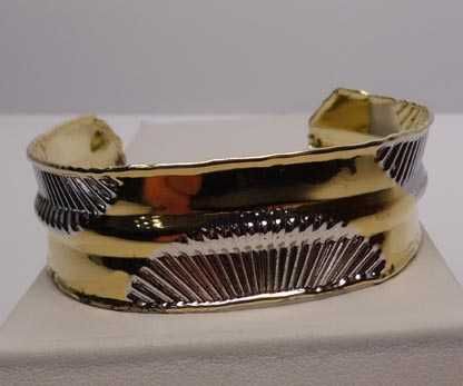 Bransoletka koło blaszka srebro złocone VINTAGE Włochy