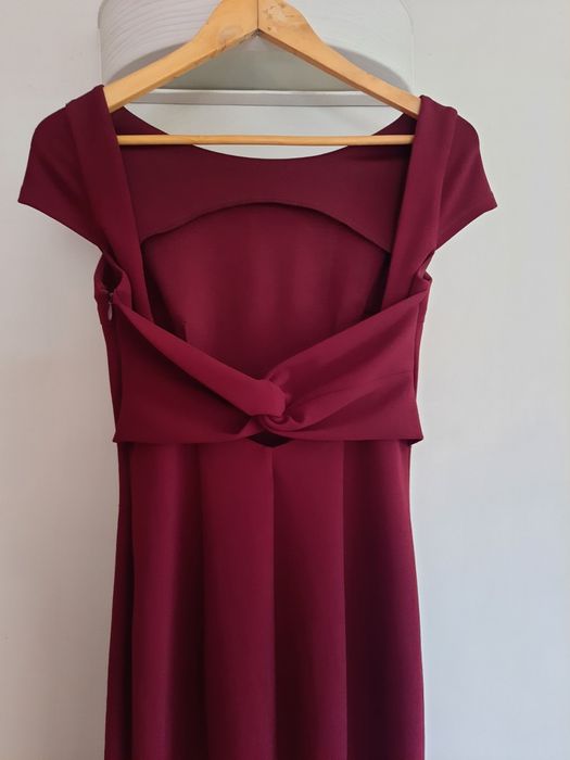 Sukienka maxi, długa bordowa rozmiar S