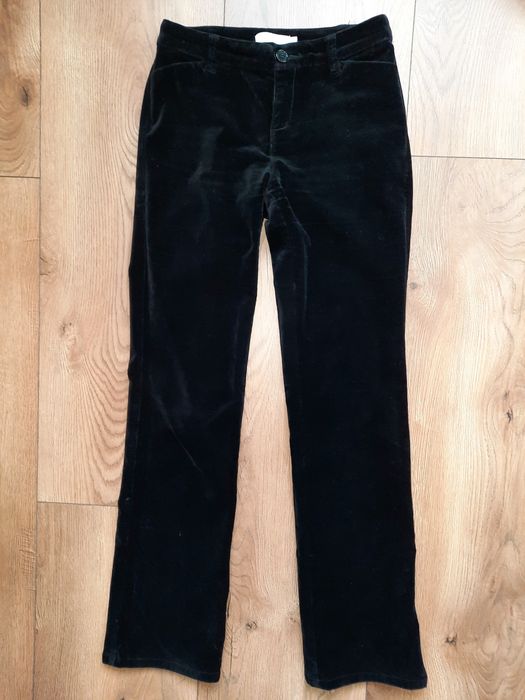 Spodnie damskie welurowe czarne dzwony rozmiar 36