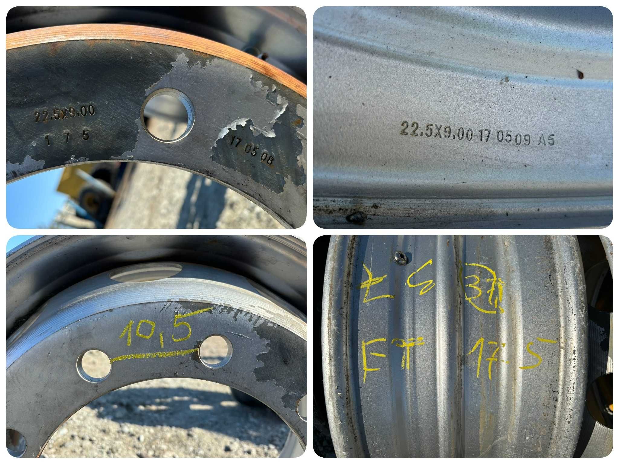 Felga Felgi Ciężarowe Tir Przyczepa Naczepa 22.5" 22.5x9 10 ŚRUB