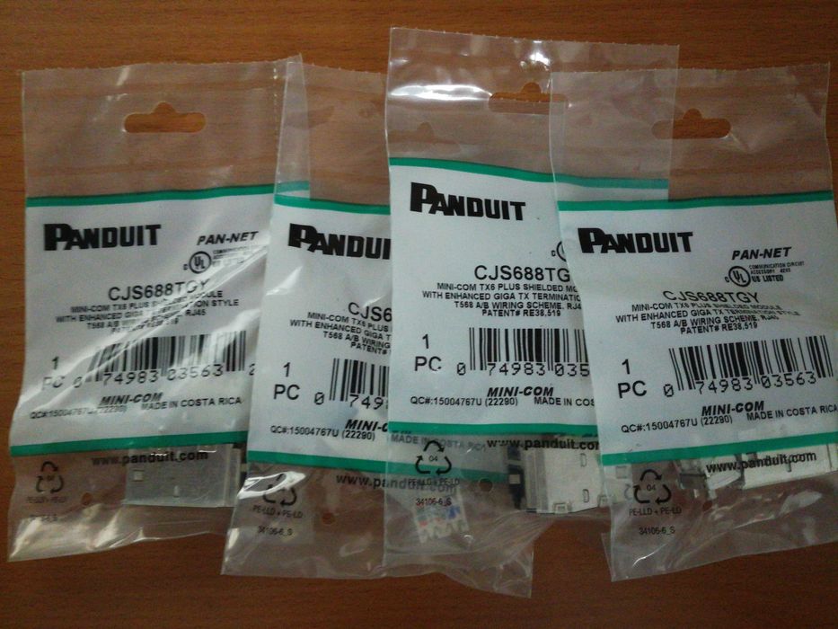 Модуль RJ45 FTP cat6 Panduit CJS688TGY