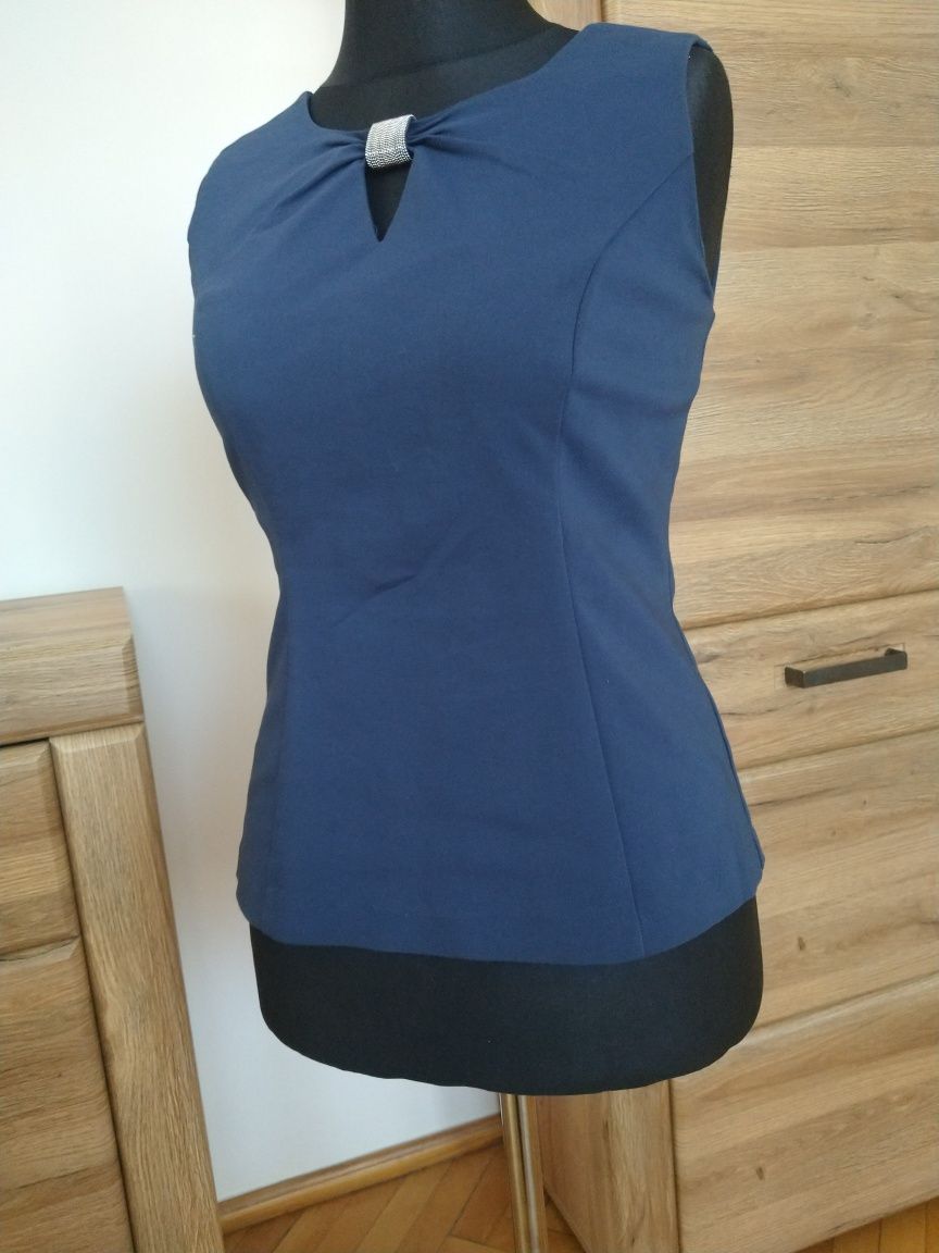 Elegancka bluzka L granatowa Orsay