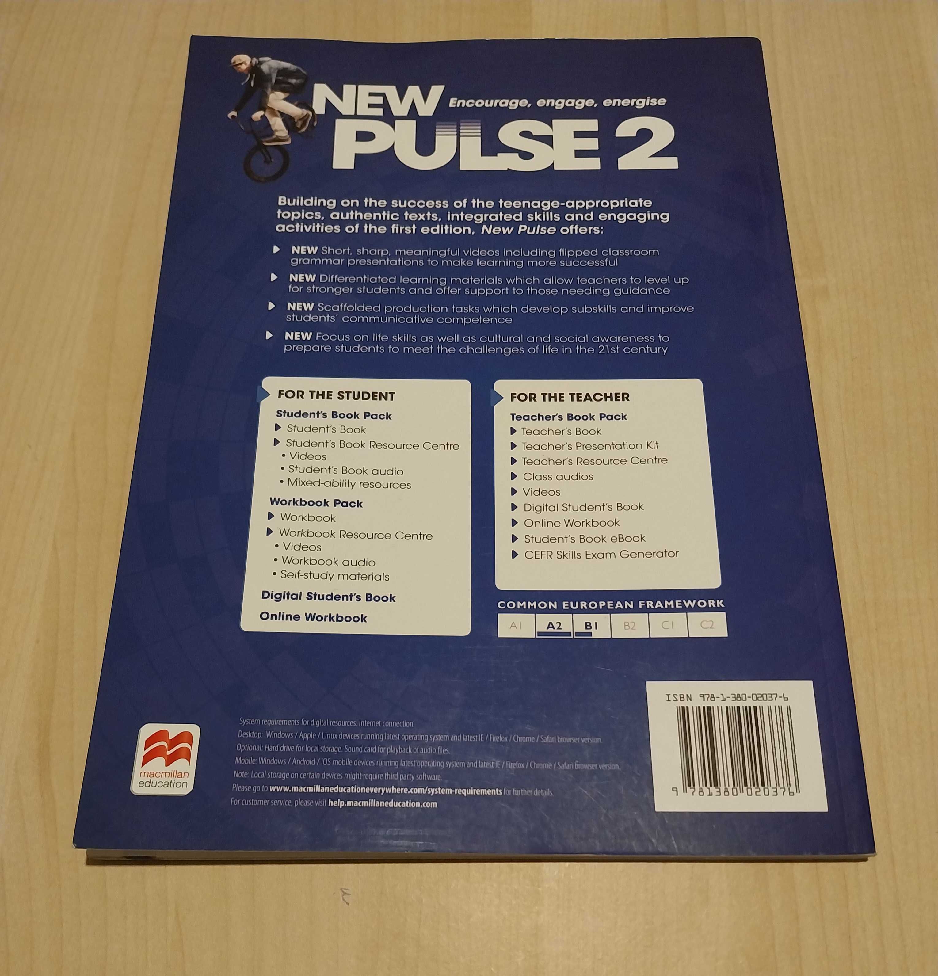 Livros Inglês Cambridge School Portugal A2 / B1- New Pulse 2 (Novos)