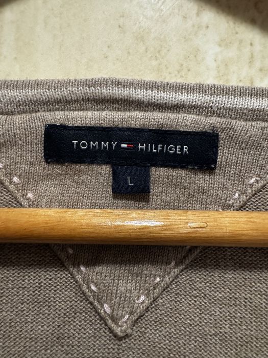 Beżowy kremowy nude kardigan sweter zapinany Tommy Hilfiger L damski