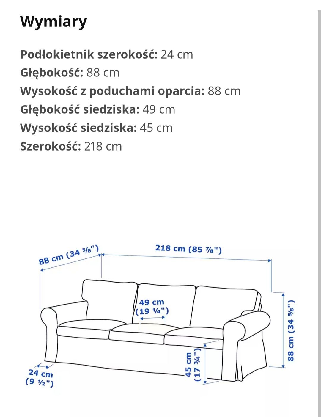 Sofa kanapa 3 osobowa EKTROP