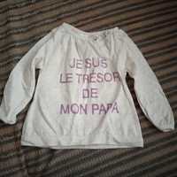 śliczna bluzeczka dla dziewczynki z napisem po francusku Zara