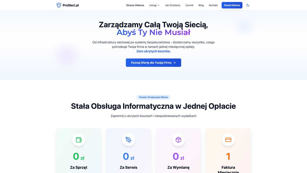 Profesjonalna strona WWW - Projekt + e-mail