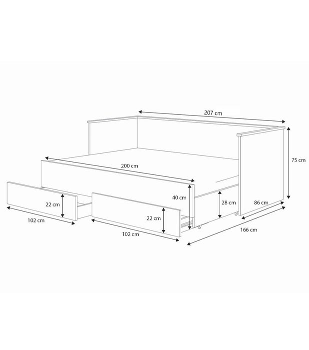 Łóżko rozkładane + 2 materace gratis
