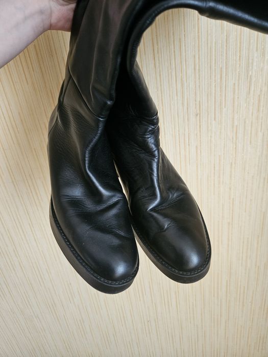 Сапоги трубы Zara 38 чоботи труби натуральна шкіра