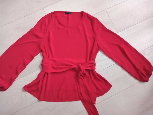 Czerwona bluzka wiązana SHEIN M