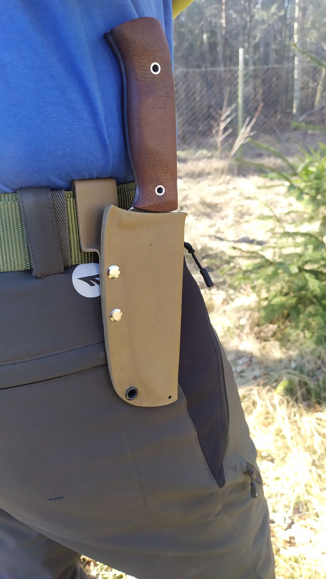 noż ręcznie robiony d2 micarta kydex