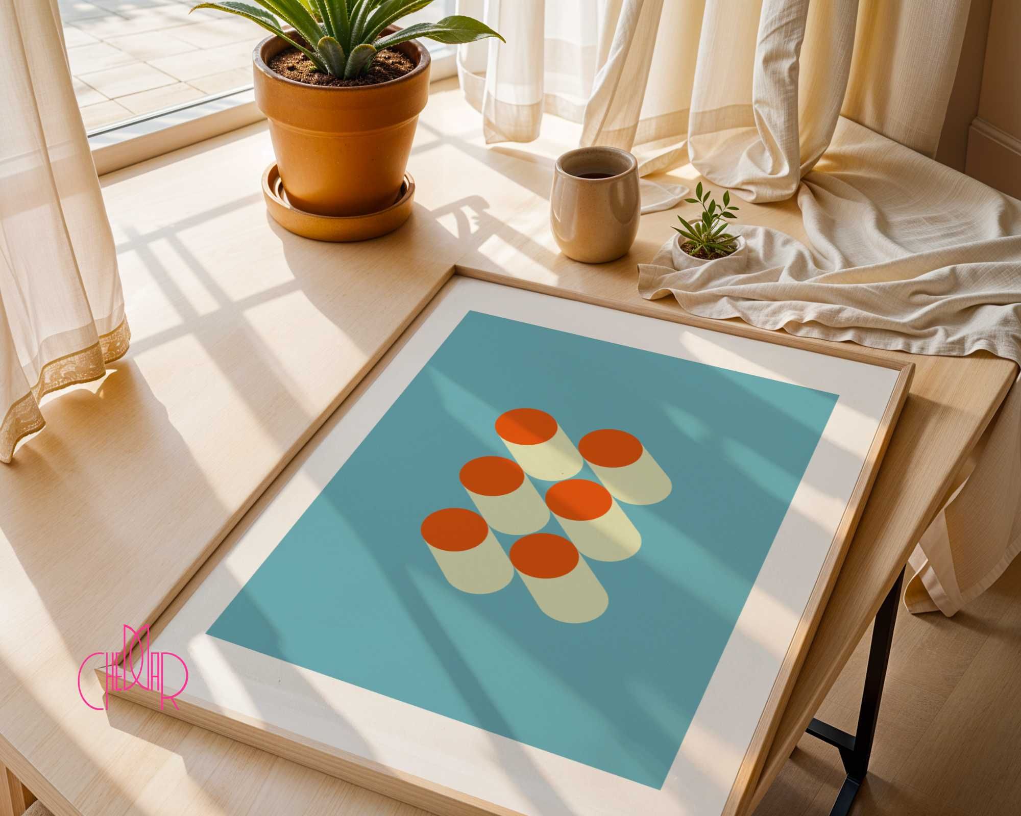 Plakat Bauhaus, symetryczne kropki, 30x40