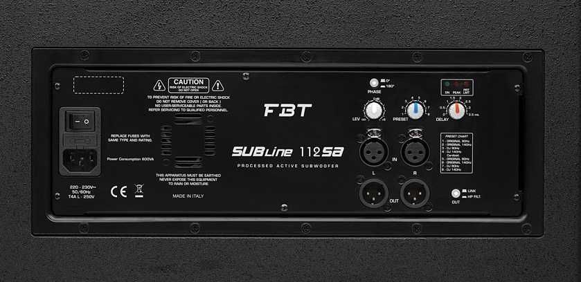 NOWA  FBT SUBLINE 112SA aktywna kolumna niskotonowa