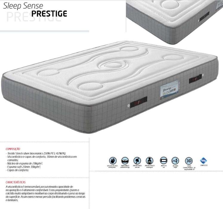 Colchões de Casal - Viscoelástico, Molas Ensacadas todas as medidas.
