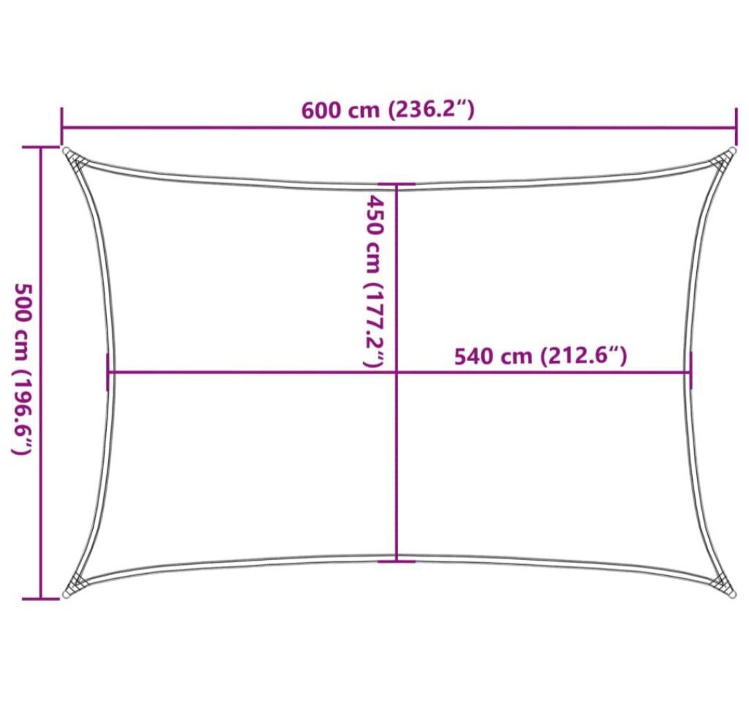 Żagiel przeciwsłoneczny, 160 g/m², brązowy, 5x6 m, HDPE vidaXL