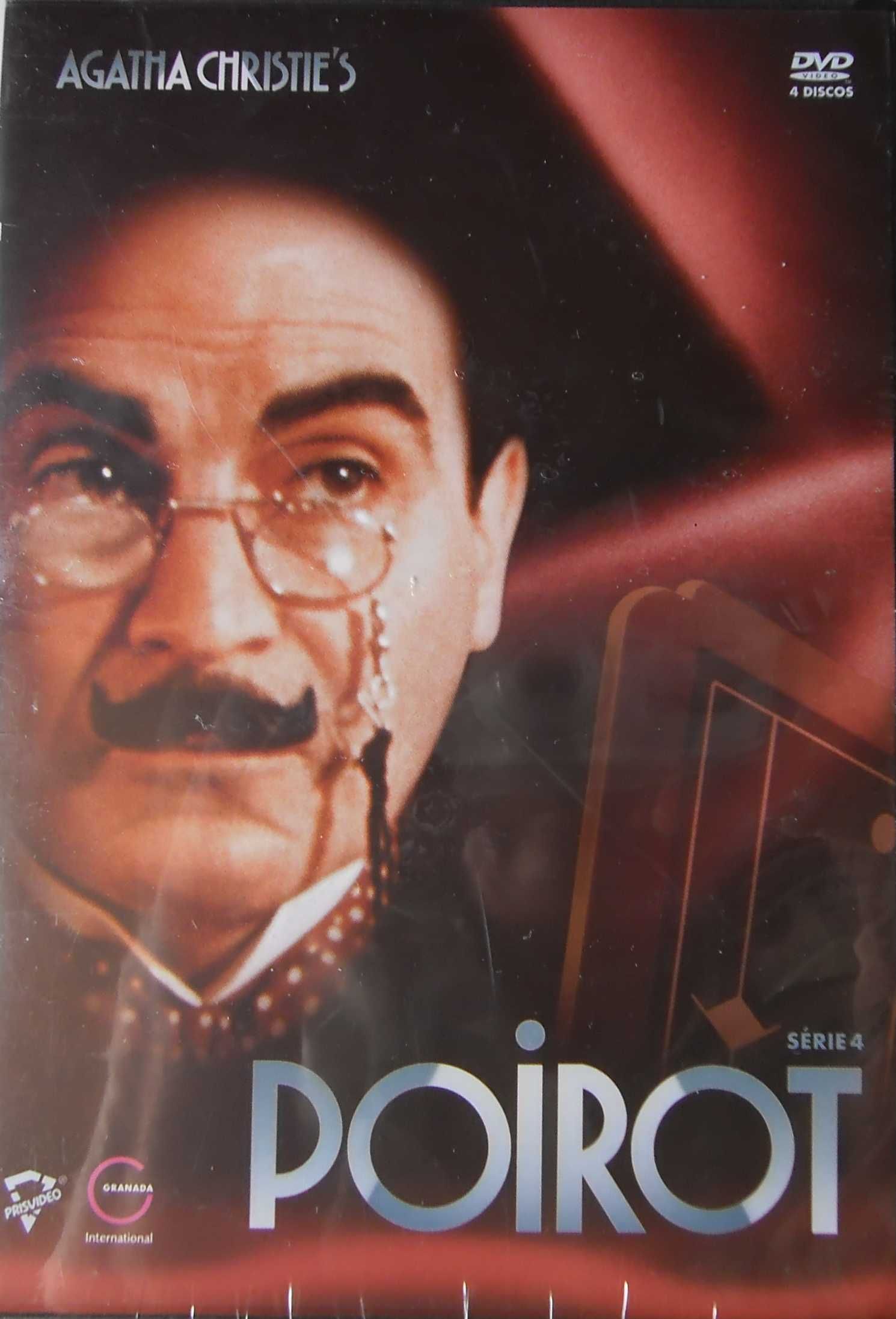 Conjunto Packs DVDs "Agatha Christie's Poirot" 4 Séries - 37 episódios