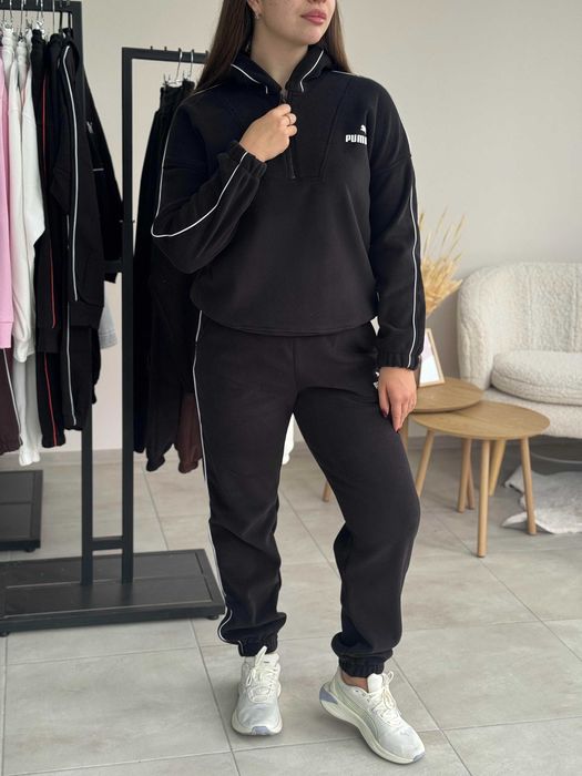 НА ЗИМУ! Полар фліс комплект жіночий S-XL стильний шоколад графіт