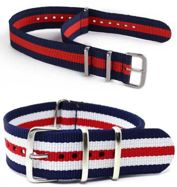 Paski do zegarka NATO nylonowe 18 20 mm 22mm Kilka Wzorów