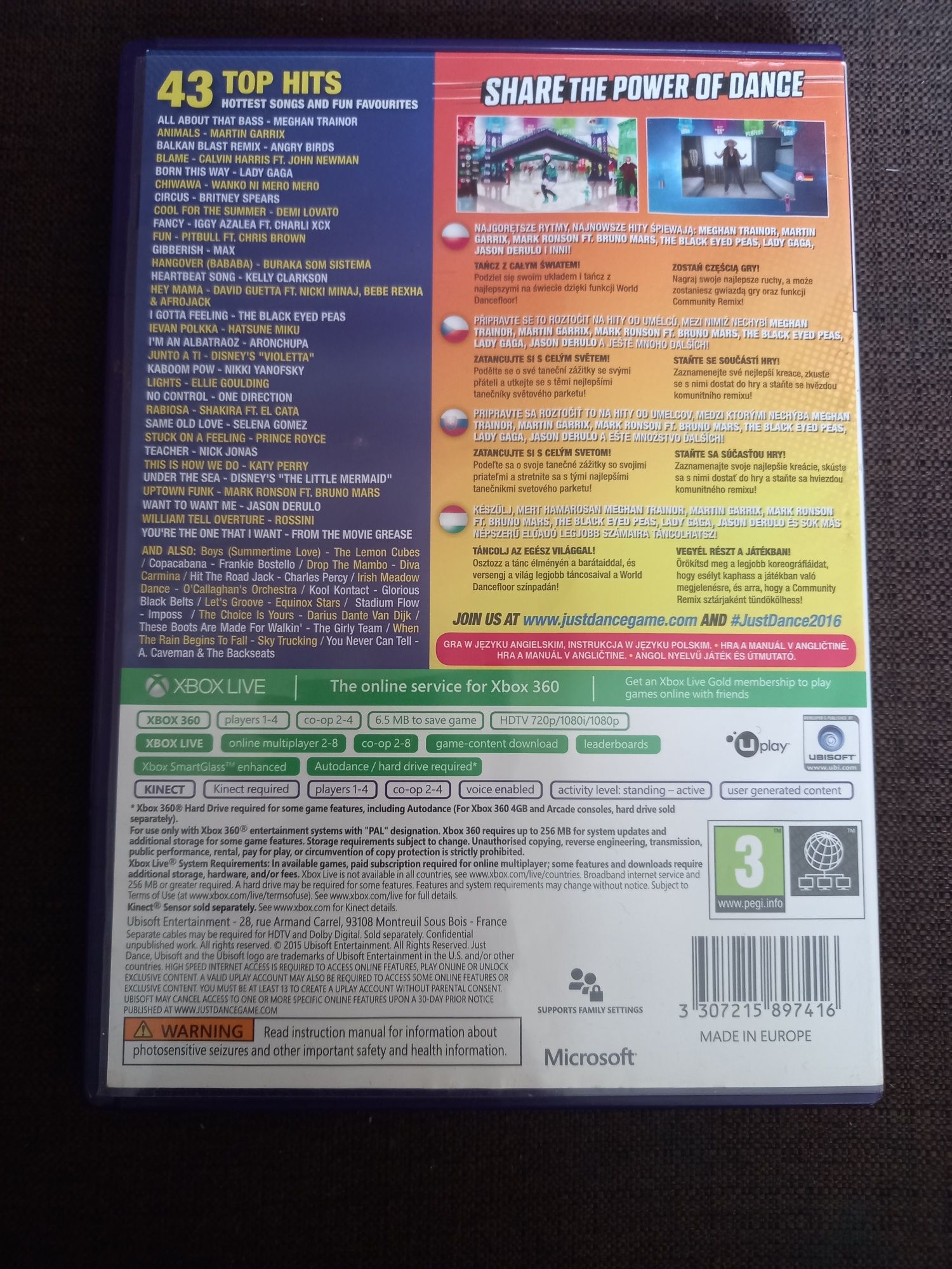 Gra taneczna Just Dance 2016 na xbox 360 kinect taniec