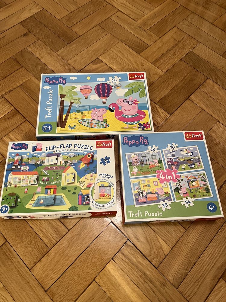 Zestaw puzzle z okienkiem świnka peppa