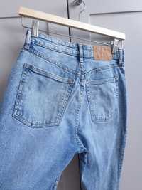 Marmurkowe dżinsy spodnie dżinsowe jeans mom 34 36 &Denim H&M
