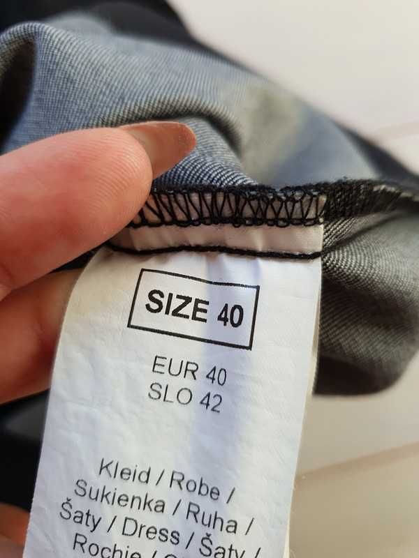 Sukienka jeansowa mini bez ramion gorsetowa