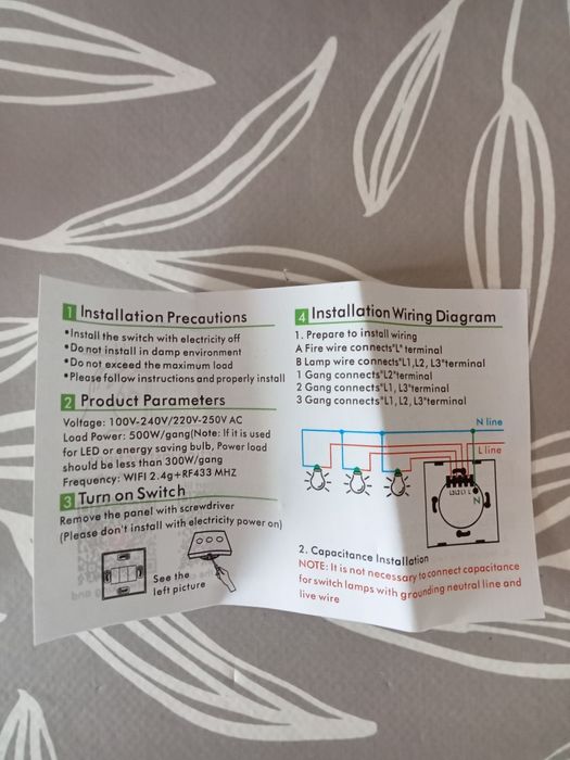 Włącznik światła Wifi podwójny