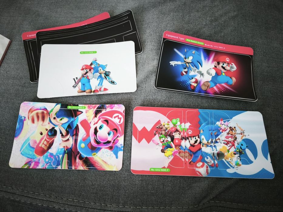 Naklejki na konsole Nintendo Switch OLED Super Mario Sonic Hedgehoge