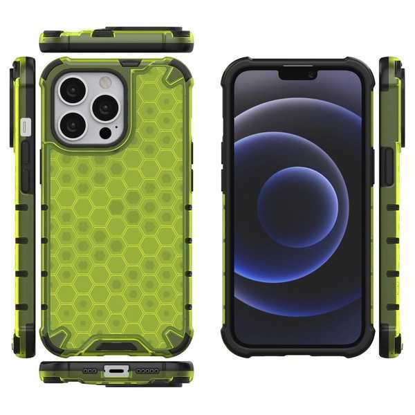 Etui pancerny pokrowiec z żelową ramką iPhone 13 Pro zielony