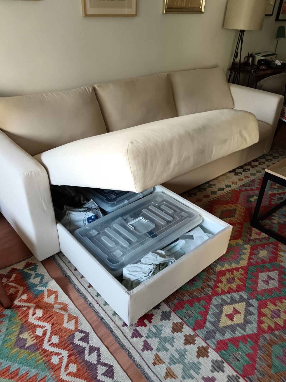 Sofá-cama c/chaise longue