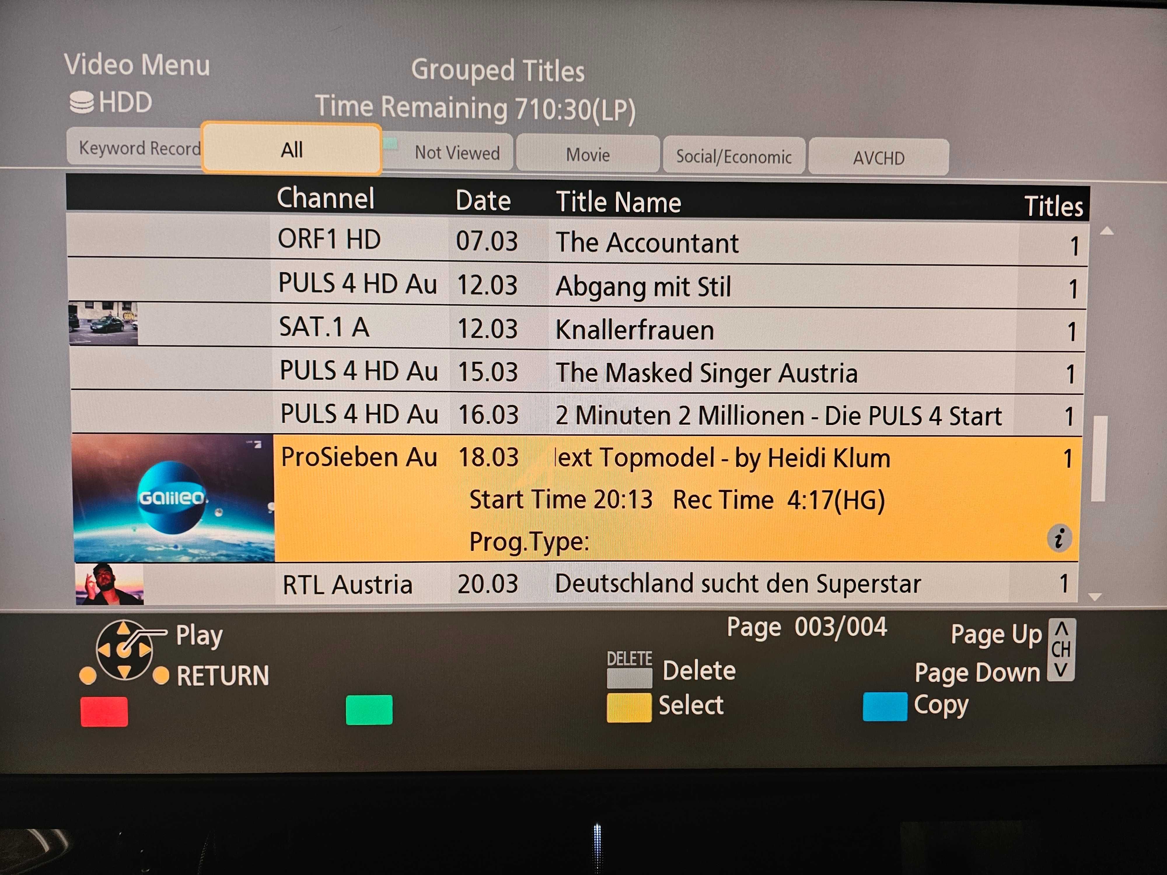Blu-Ray DVD рекордер Panasonic DMR-BST855 SAT, WiFi, LAN, USB, DLNA