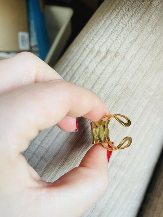 Anel ajustável dourado aço inoxidável