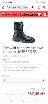 Buty zimowe trzewiki robocze Iceberg lemaitre r.45