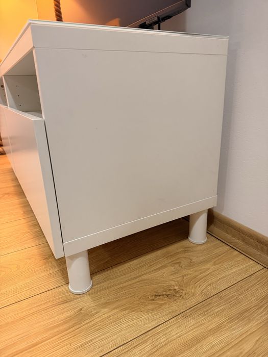 Biała szafka RTV z szufladami IKEA besta 120 x 40