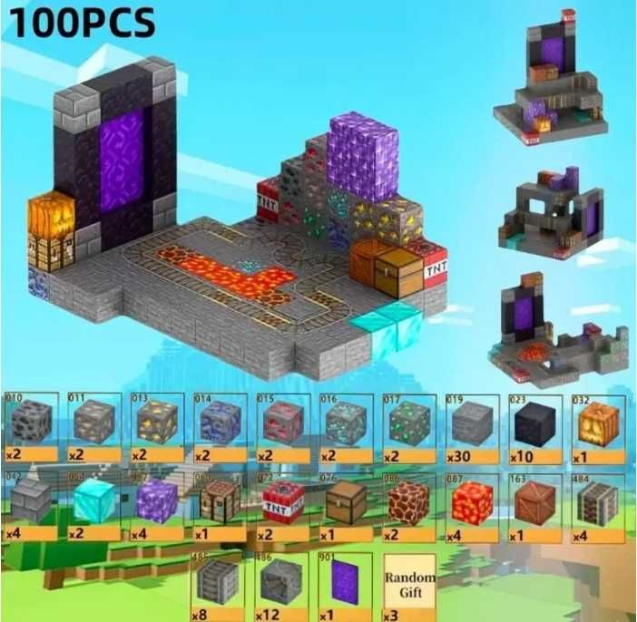 Конструктор для дітей Minecraft на магнітах, до 80-100 деталей
