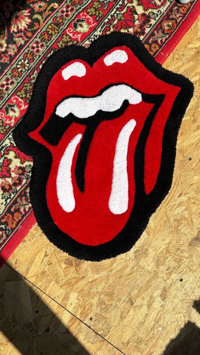 Тафтинговий килим, килим ручної роботи, The Rolling Stones 60x53 см