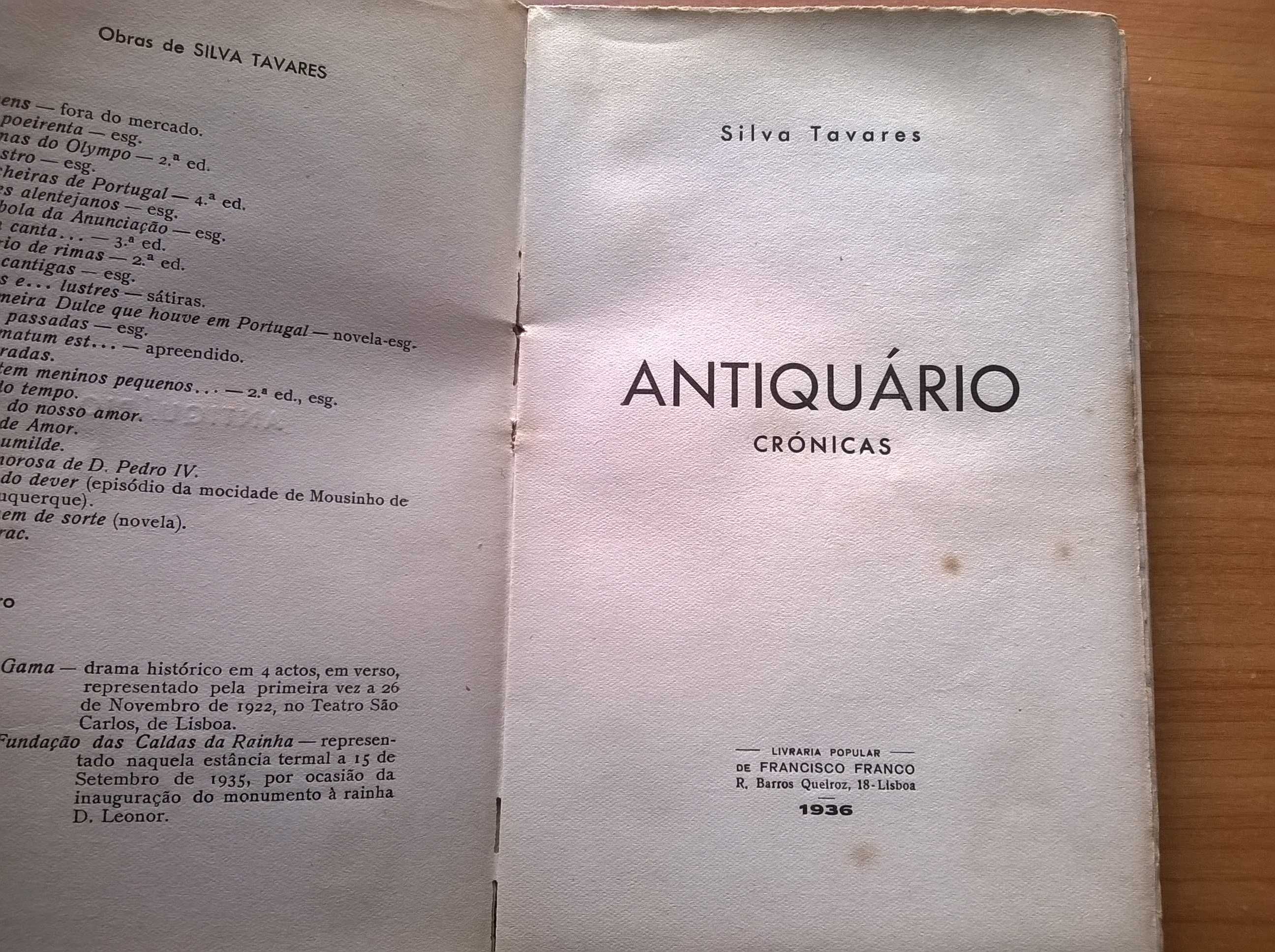 Antiquário (crónicas) - Silva Tavares