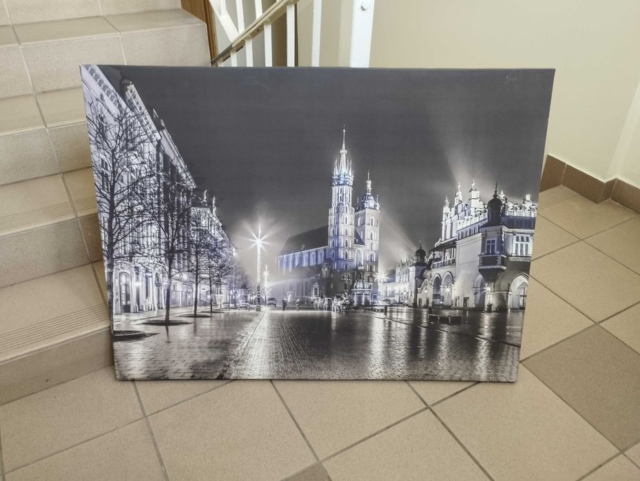 Obraz - Rynek w Krakowie nocą