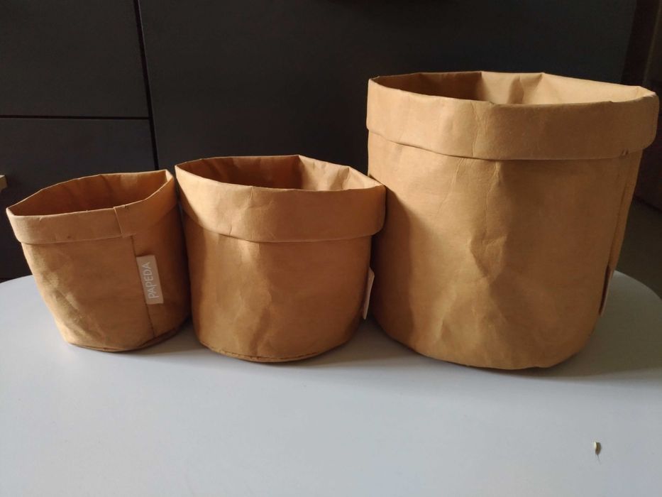 Papeda trzy osłonki na doniczki organizery