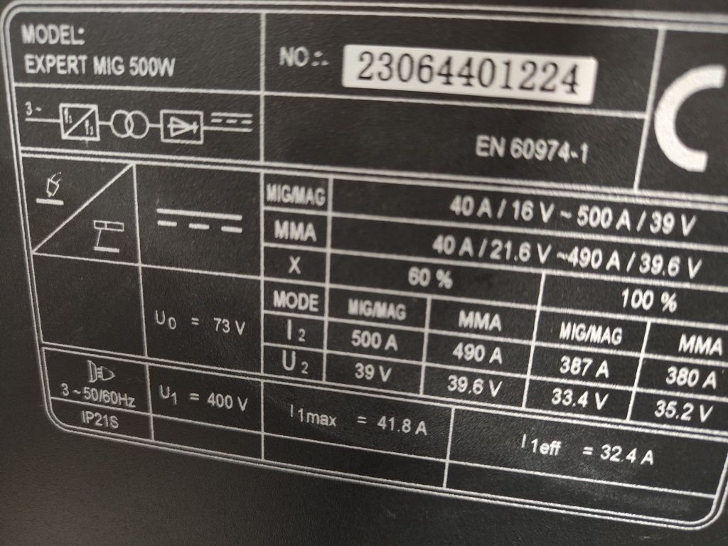 Półautomat spawalniczy 500A MIG IDEAL Expert MIG synergia alu