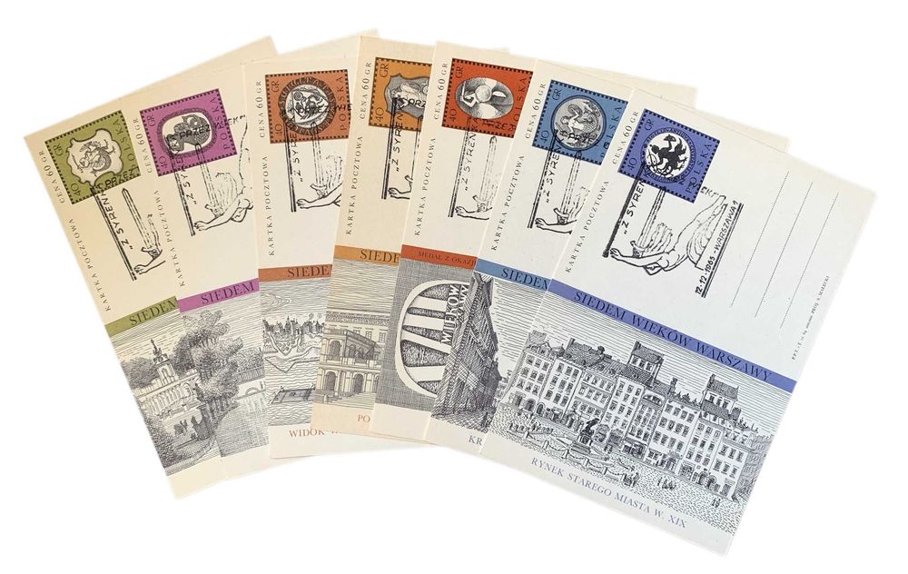 PRL: Pocztówki Warszawa Rajd PTTK Z Syrenką Przez Wieki 1965 Zestaw