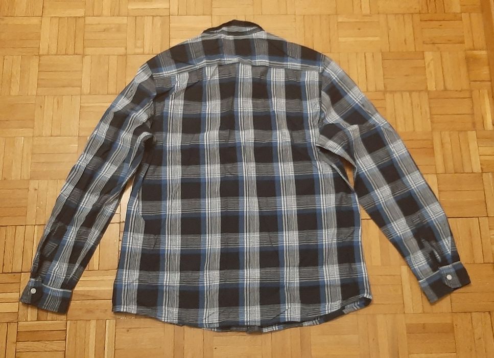 Koszula męska w kratkę/długi rękaw slim fit 43-44/XL